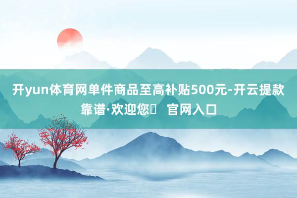 开yun体育网单件商品至高补贴500元-开云提款靠谱·欢迎您✅ 官网入口
